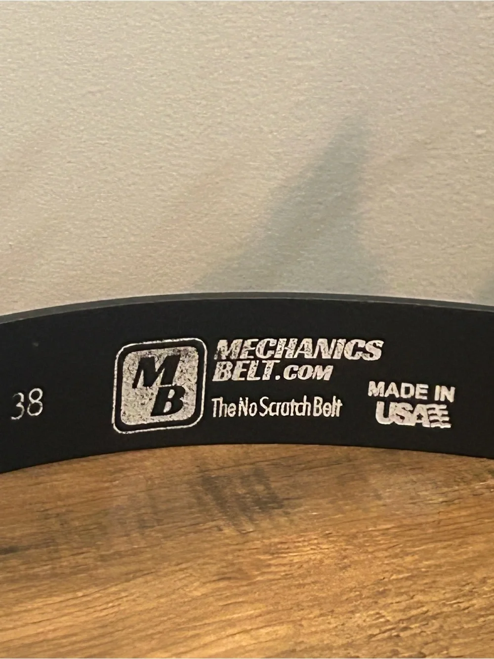 Mechanics Belt No Scratch Belt USA Black Leather Size 38 Work Utility